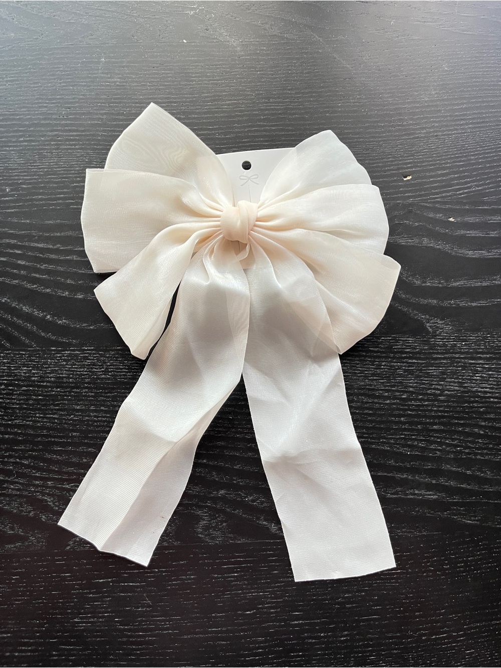 Elegant Cream Large Bow Hair Clip Sheer Organza Coquette Aesthetic